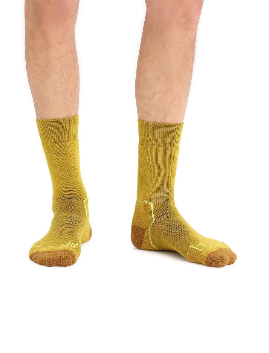 Silent Gold / Clove Men's Icebreaker Merino Hike+ Medium Crew Socks | USA 1022ILHS